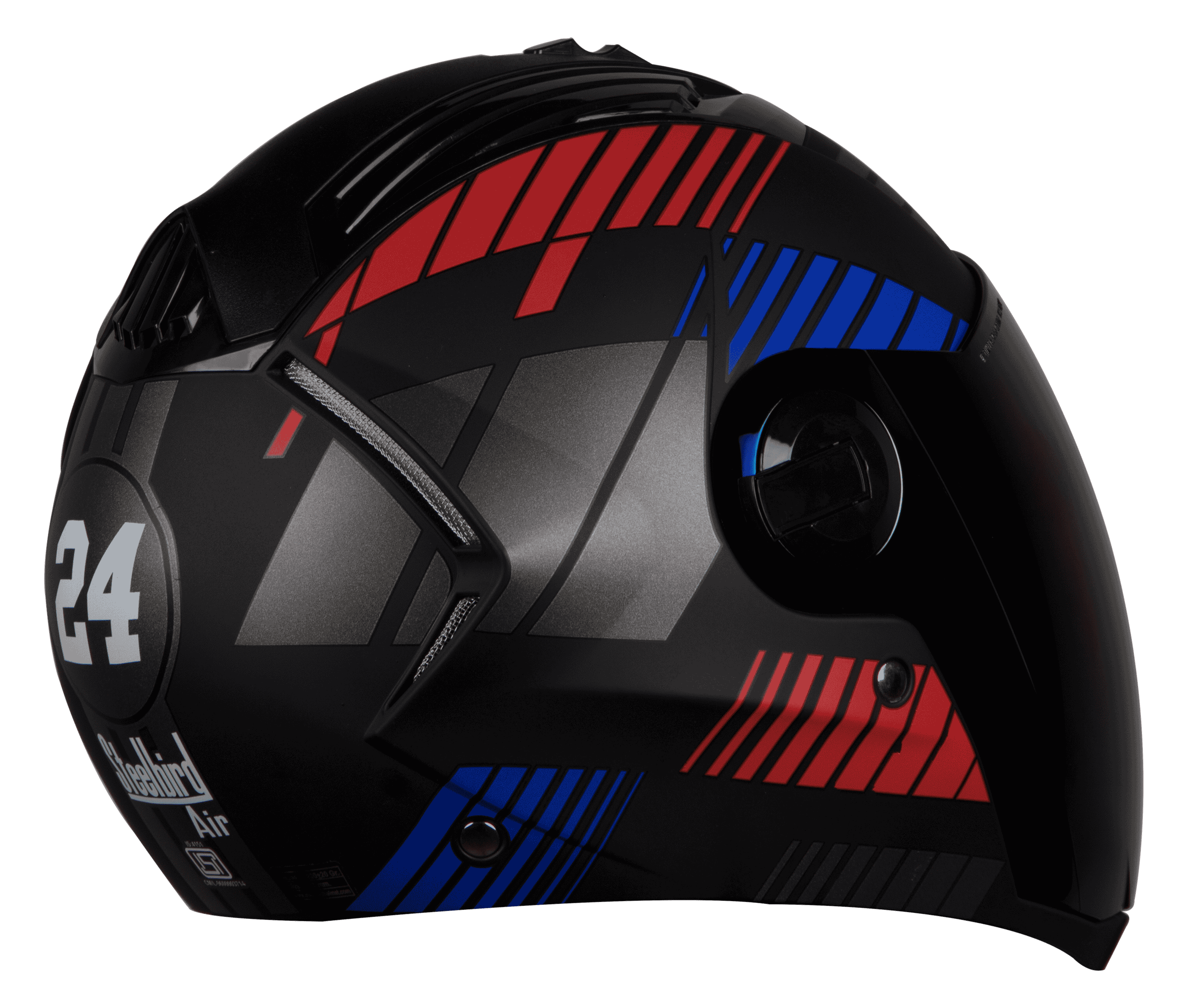 SBA-2 Mat Robot Red With Blue( Fitted With Clear Visor Extra Rainbow Chrome Visor Free)